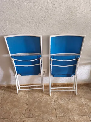 2 Sillas Plegables Azul
