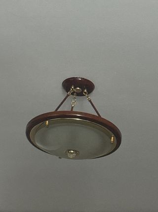 Lámpara de techo madera y cristal