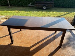Mesa comedor extensible madera oscura