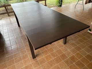 Mesa comedor extensible madera oscura