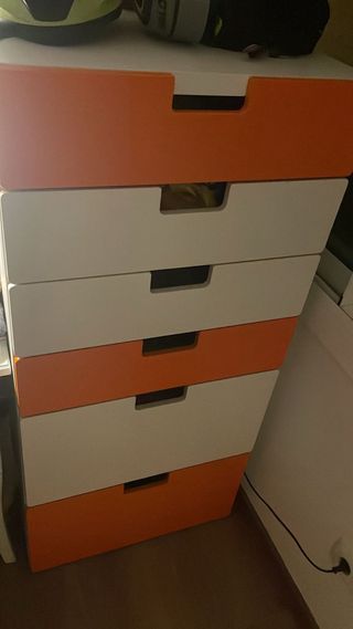 Cajonera Ikea Blanco y Naranja