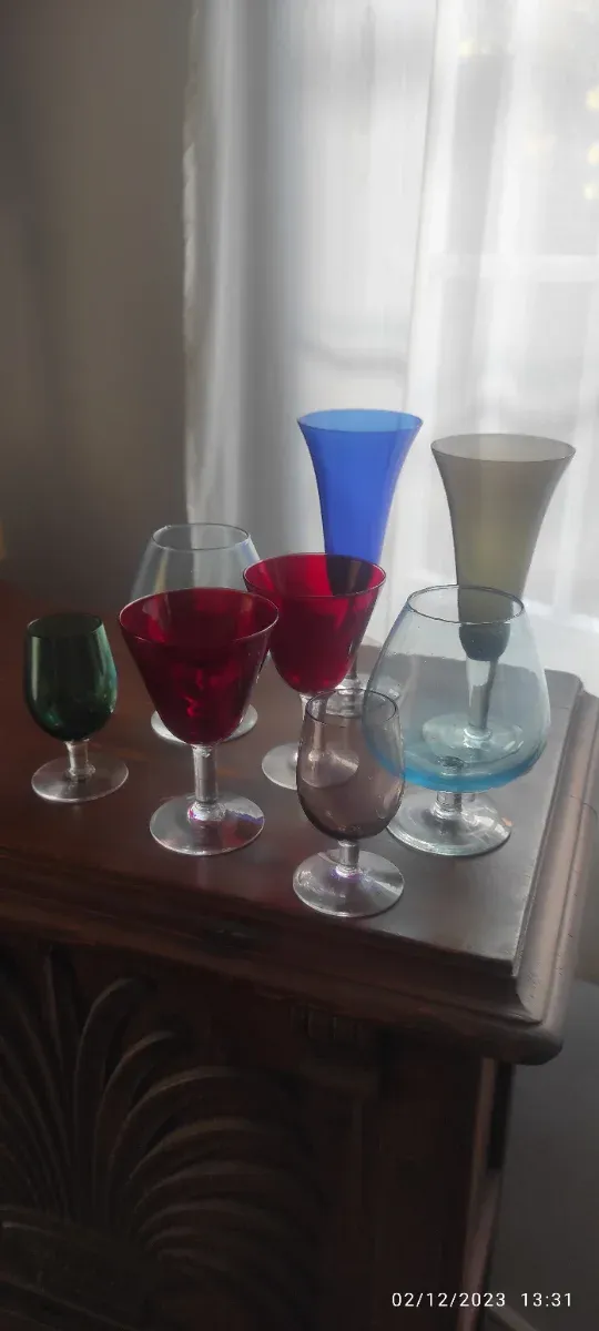 Copas de cóctel vidrio soplado tú y yo vintage