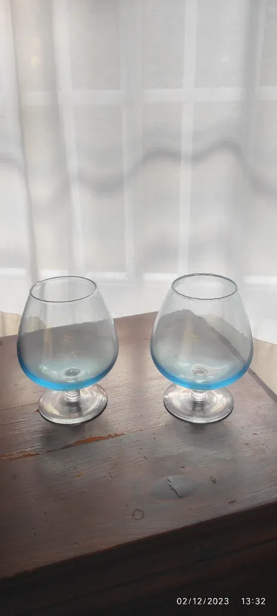 Copas de cóctel vidrio soplado tú y yo vintage