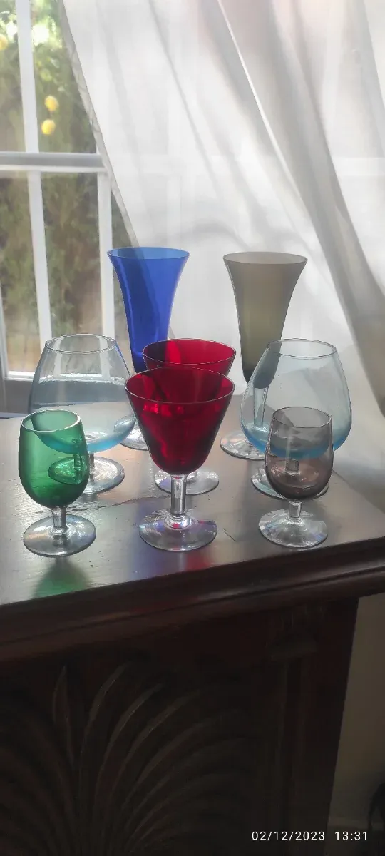 Copas de cóctel vidrio soplado tú y yo vintage