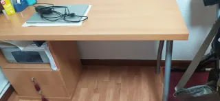 Mesa de estudio 144x54 cm madera y metal