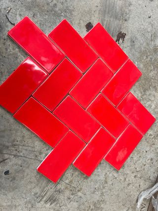 Baldosas rojas brillantes 7.5x15