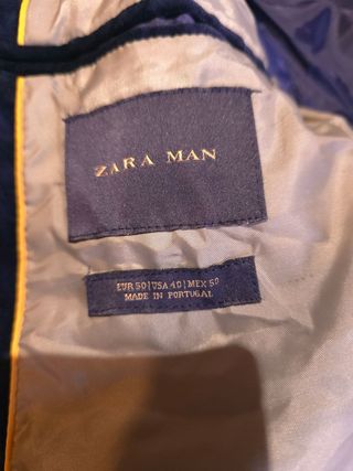 Blazer Zara Man Azul Marino Talla M Ref-66500