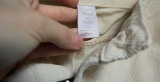 Pantaloni velluto bianco bottoni gioiello tg L