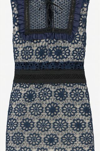 Nuevo Vestido azul con encaje T. Xs