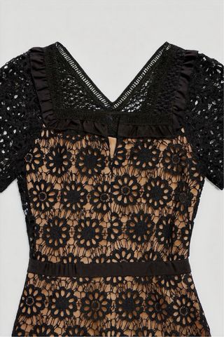 Nuevo Vestido azul con encaje T. Xs