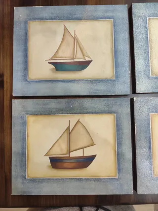 Set de 4 cuadros marineros