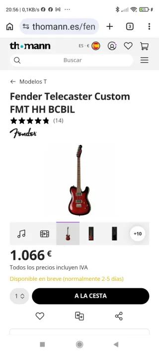 Guitarra Eléctrica Fender Telecaster FMT Custom HH