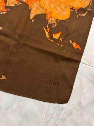 Sciarpa Prima Classe Mappa Mondo Marrone Arancio