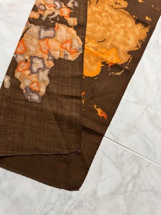 Sciarpa Prima Classe Mappa Mondo Marrone Arancio