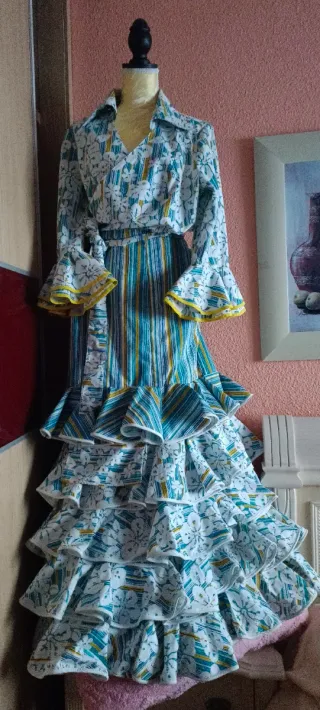 Vestido Flamenca 2 Piezas Talla 50/52