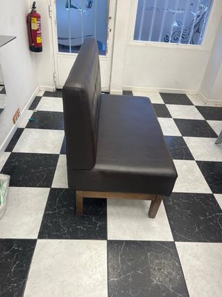 Sofá sillón marrón polipiel.