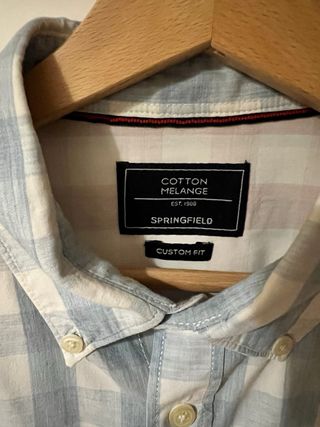Camisa Springfield cuadros azul y blanco Talla M