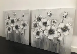 2 Cuadros Decorativos Flores