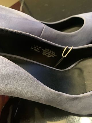 Tacones H&M Piel Azul Pastel Punta