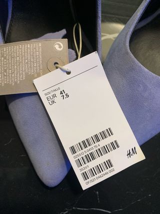 Tacones H&M Piel Azul Pastel Punta