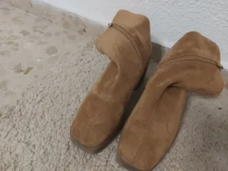 Botín camel tacón plataforma