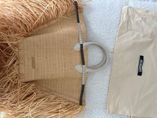 Cesta Jacquemus Rafia y asas de piel