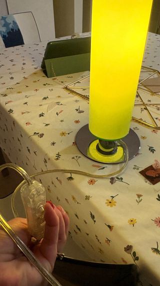 2 lámparas de mesita noche cilíndrica verde