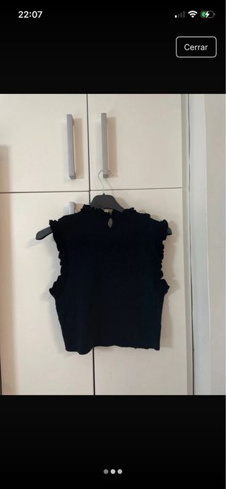 Blusa Zara Negra Volantes