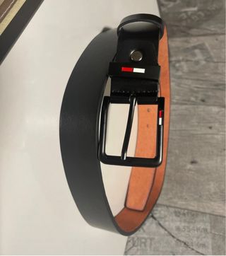 Cinturon de hombre color negro Hebilla negra