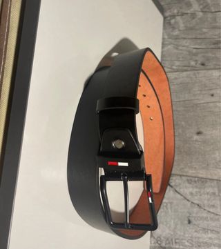 Cinturon de hombre color negro Hebilla negra