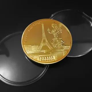 2 MONEDAS DE 40 MM DE TORRE EIFFEL