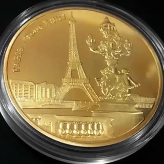 2 MONEDAS DE 40 MM DE TORRE EIFFEL