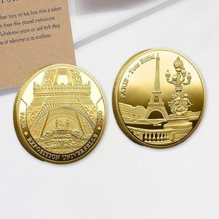 2 MONEDAS DE 40 MM DE TORRE EIFFEL