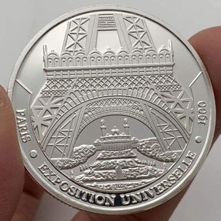 2 MONEDAS DE 40 MM DE TORRE EIFFEL