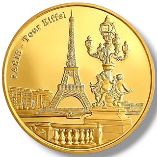 MONEDA CONMEMORATIVA DE FRANCIA BAÑADA EN ORO