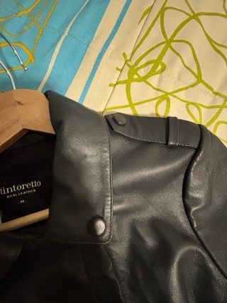 Cazadora Piel Negra Mujer