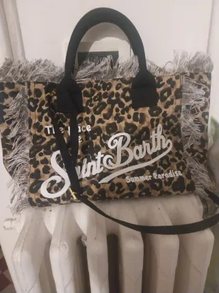 Borsa MC2 Saint Barth stampa leopardo