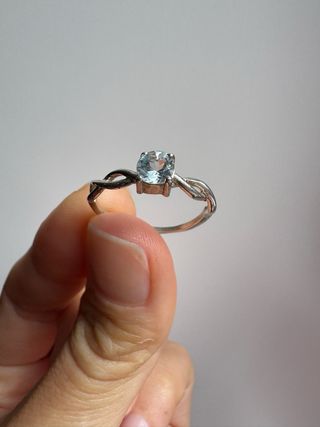 Anillo Plata 925 Topaz Azul