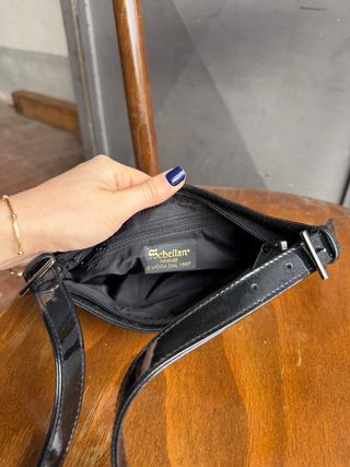 Borsa vintage pelle e strass nera da sera chic