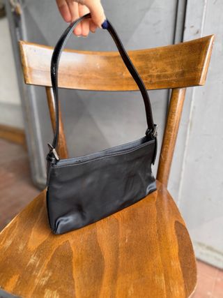 Borsa vintage pelle e strass nera da sera chic