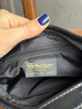 Borsa vintage pelle e strass nera da sera chic