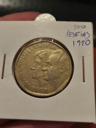 Lotti di 9 monete da 500 pesetas di Juan Carlos I (87-00)