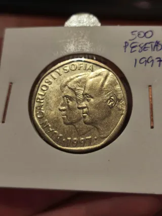 Lotti di 9 monete da 500 pesetas di Juan Carlos I (87-00)