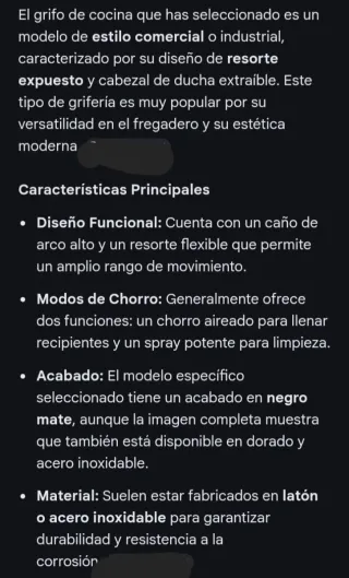 Grifo de Cocina Negro/Plata/Bronce