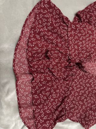 Blusa Shein XL Estampado Floral Rojo