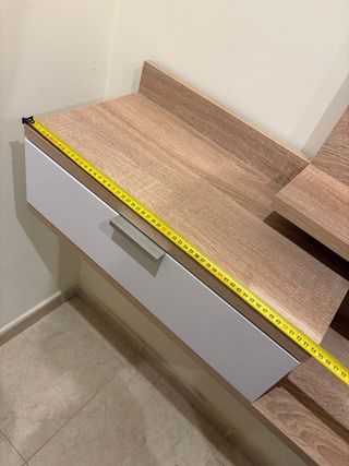 Mueble recibidor madera y espejo