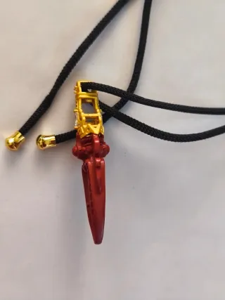 Collar Colgante Cinabrio Puro Chapado Oro 24K.