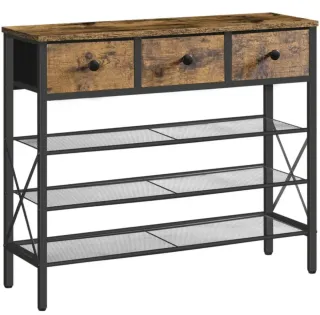 Zapatero 3 cajones madera y metal