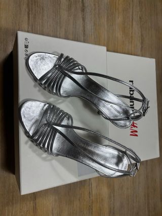 Sandalias Paco Rabanne x H&M Plata Talla 37
