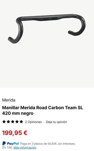 Manillar Mérida Road Carbon Team SL 420mm